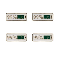 4pcs simple tag letters enamel pin 99 electricity quantity brooch metal clothes badge bag backpack for friends gifts