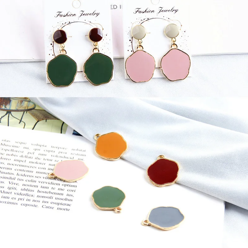 

Ретро Простой Mo Ланди Цвет Нерегулярные падения нефти сплава ювелирных изделий серьги кулон DIY аксессуары ювелирные изделия ручной работы материалы