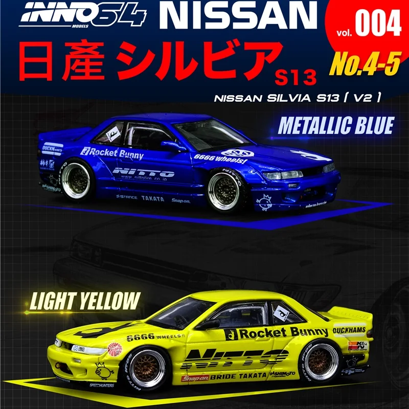 

Модель автомобиля INNO-MODEL 1:64 NISSAN SILVIA S13 PANDEM ROCKET BUNNY V2 INNO, литая под давлением