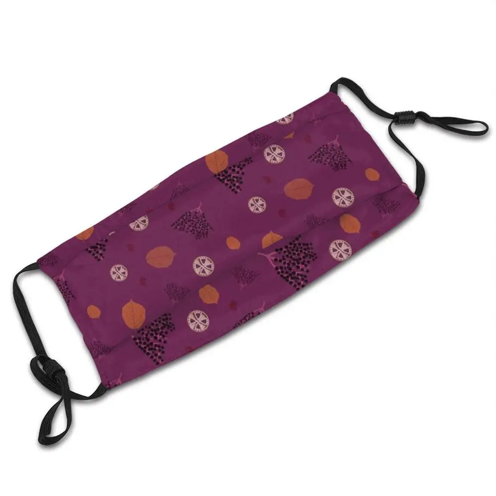 Осенняя маска для лица с рисунком листьев и черники фильтром листьями баклажаны |