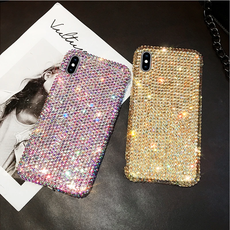 women handmade bling full rhinestone diamond case for iphone 11 pro max case for iphone xs xr x 6 6s 7 8 plus case glitter coque free global shipping