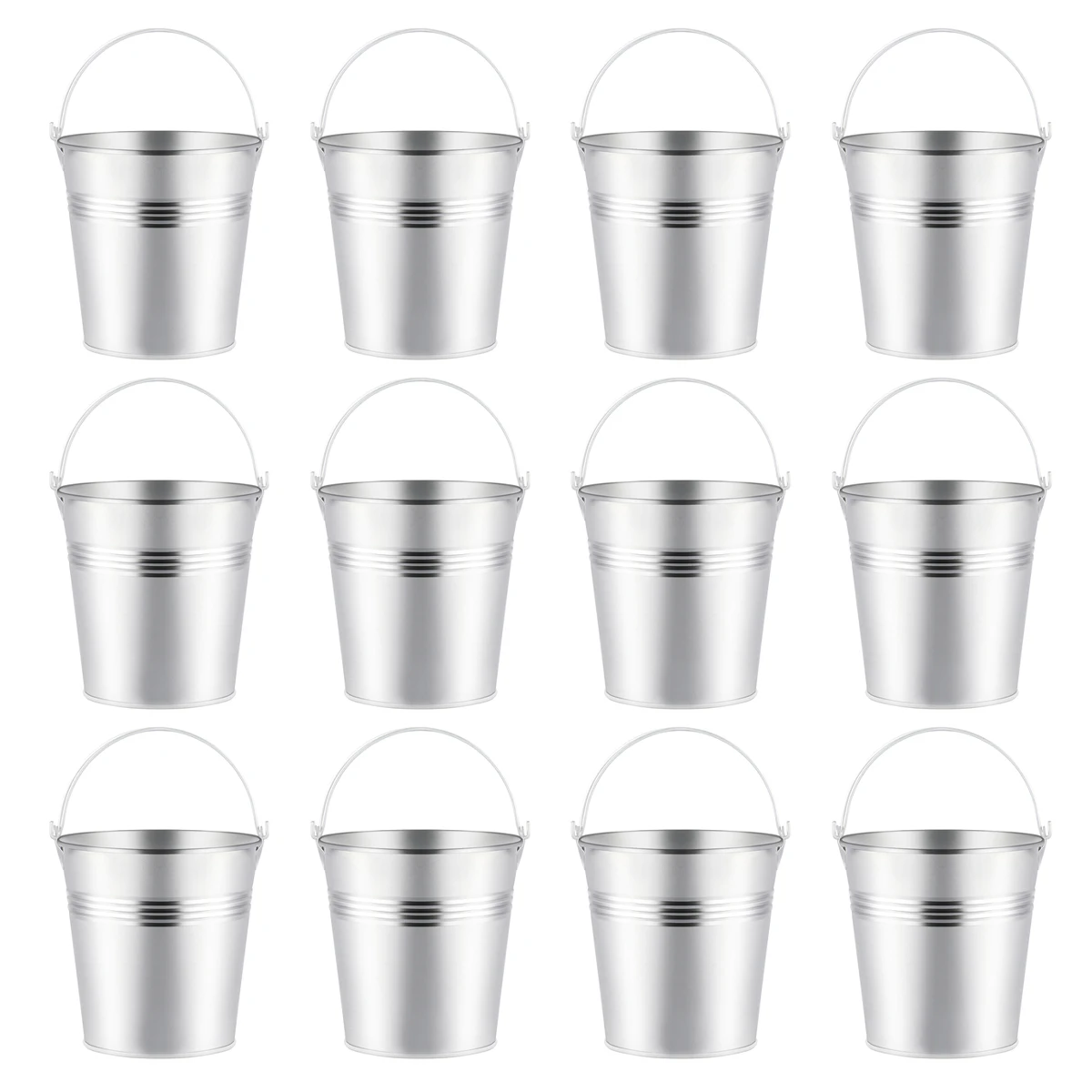 

12PCS Metal Ice Buckets Wine Barrel Mini Tinplate Bucket French Fries Candies Tin Pails For Halloween Christmas Bar Party Favors