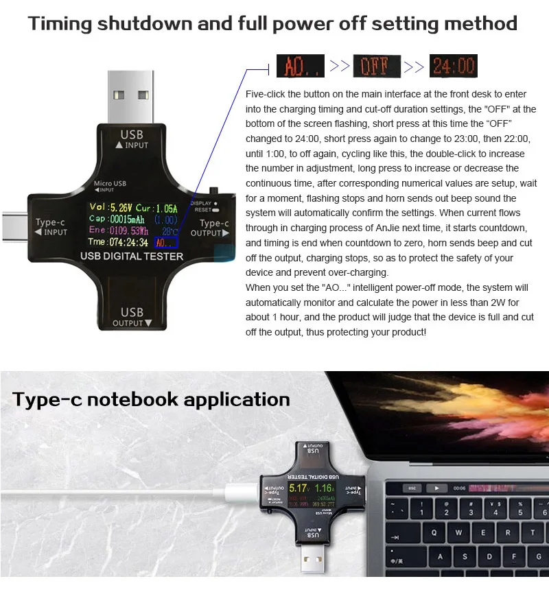 USB тестер беспроводной Bluetooth DC вольтметр напряжение тока USB-C PD метр Вольт Амперметр детектор Банк питания зарядное устройство индикатор