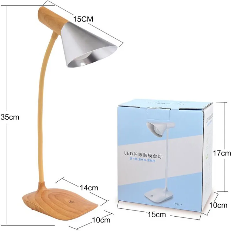 

Nordic Wood Grain LED Table Lamp Simple Bedroom Bedside Student Eye Protection Reading Lampara Creative Night Light Home Decor