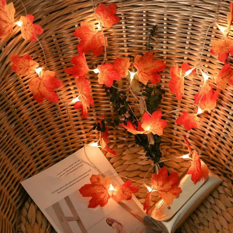 Светодиоды кленовый лист фея StringLight осень гирлянда лампа Свадебная вечеринка