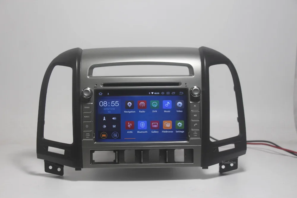 2din 1024*600 Восьмиядерный 4G Android 9,0 автомобильный Радио DVD gps для hyundai Santa Fe 2006-2012 головное устройство радио Cessette рекордер BT карта