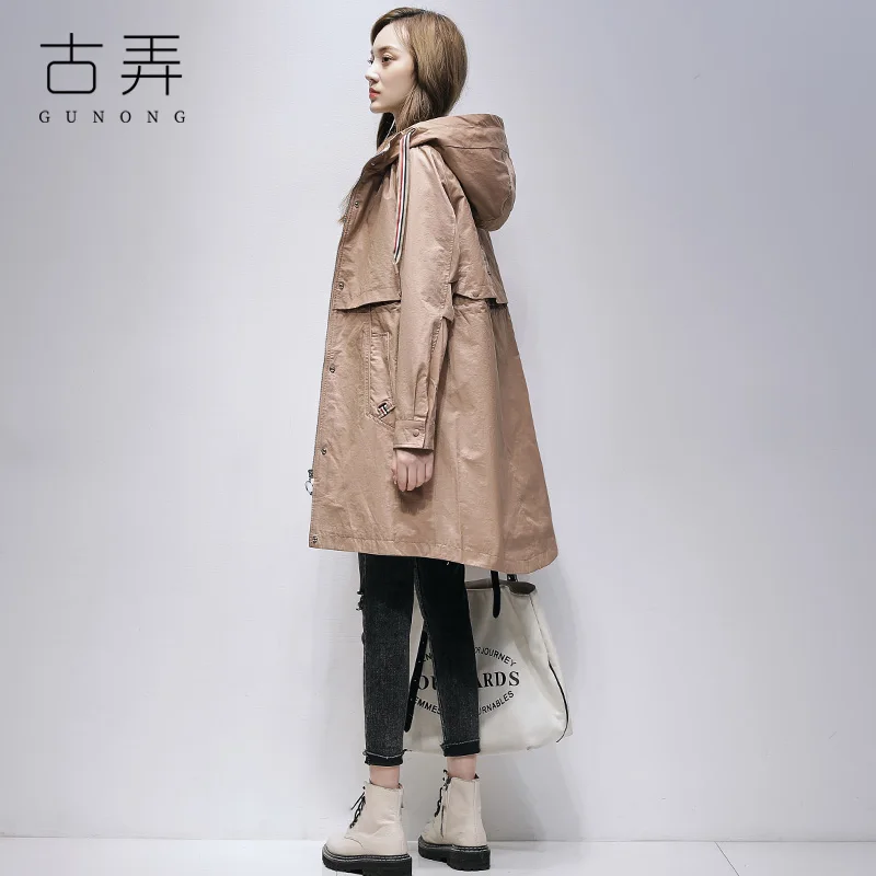 

Windbreaker Women's Middle and Long Style Waist Closing 2021 Spring New Fashion Women's Wear Show Thin