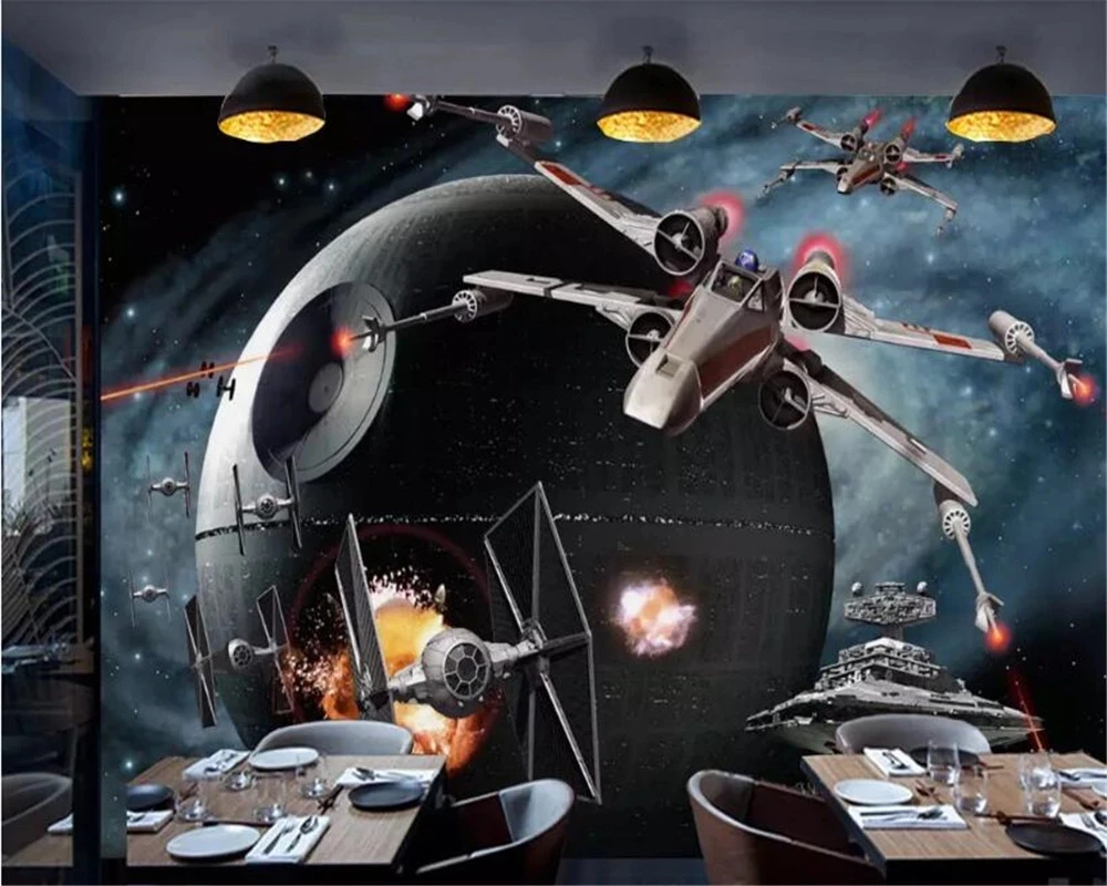 Фотообои на заказ 3d Космос войн самолет игра инструменты фото самоклеящиеся обои