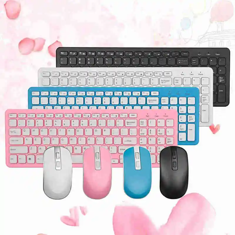 Комплект оптической беспроводной клавиатуры и мыши 2 4 ГГц беспроводная мышь Usb