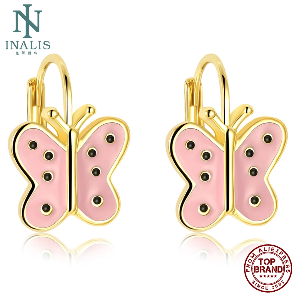 INALIS изысканные серьги клипсы для женщин позолоченные бабочки вечерние на день