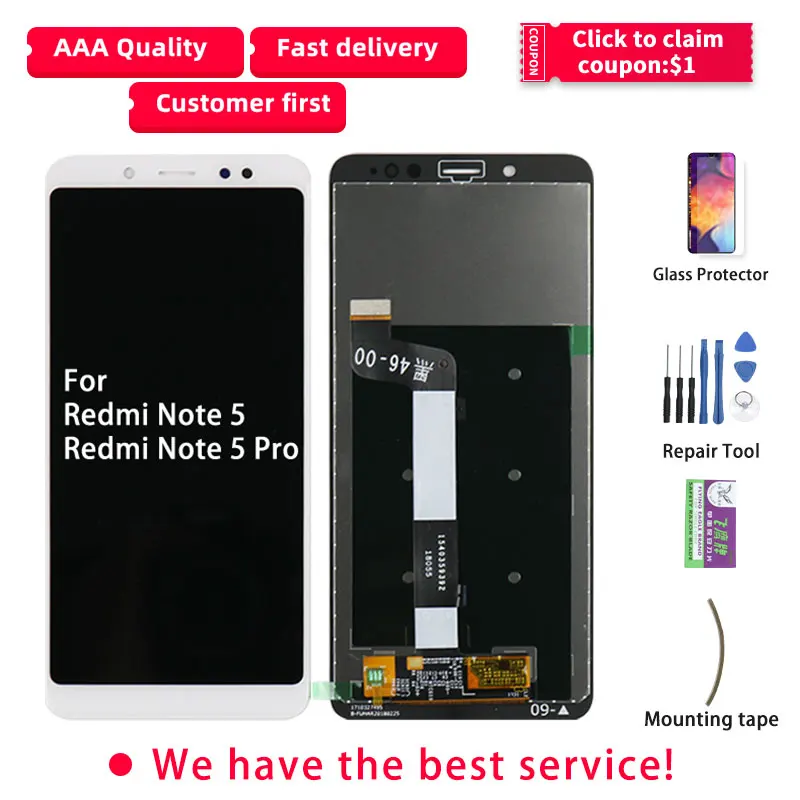 Оригинальный ЖК-дисплей для Xiaomi Redmi Note 5 Pro сенсорный с рамкой сменный дисплей |
