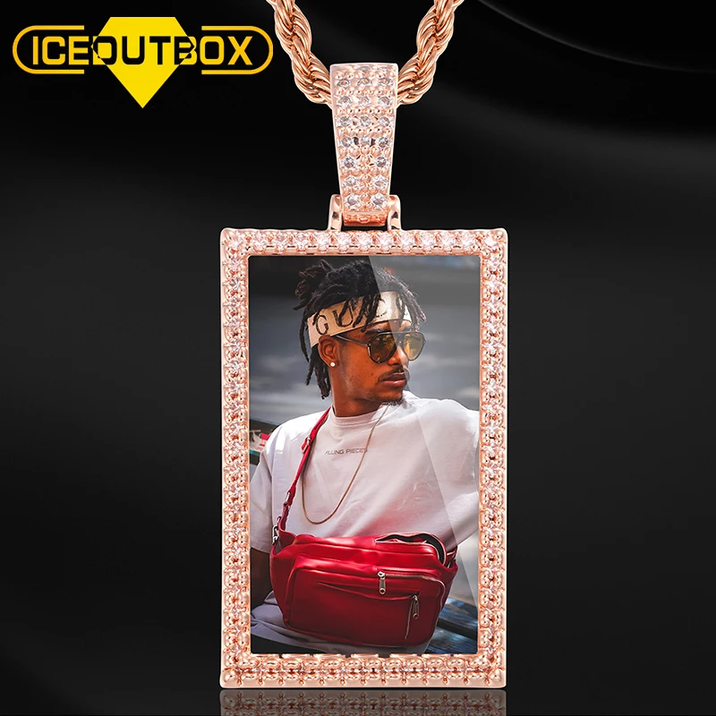 Прямоугольный медальон с изображением на заказ кулон ожерелье кубическим