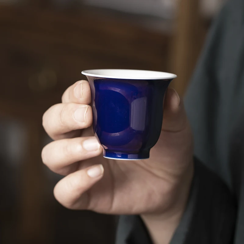 

Zhongjia печь Jilan master, керамическая чайная чашка Jingdezhen ручной работы, двойная глазурованная чашка-колокольчик, стандартная чашка