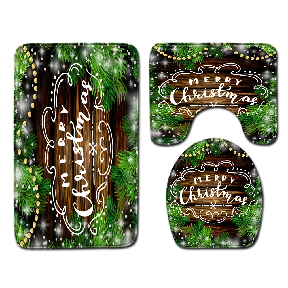3 шт./компл. веселое Рождество Нескользящие Ванная комната подстилка напольный