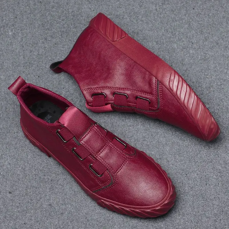 Новинка Сезон осень Повседневные кожаные туфли с высоким берцем Мужская обувь