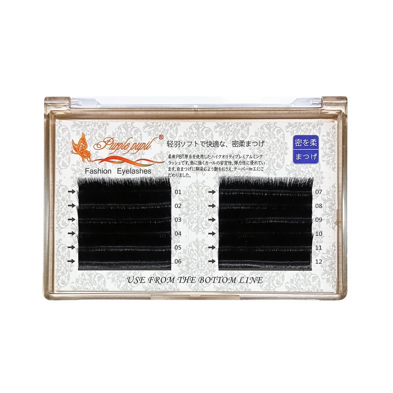 Блестящие накладные ресницы Easy Fanning Объемные Накладные Mega наращивание 0 05/0 07