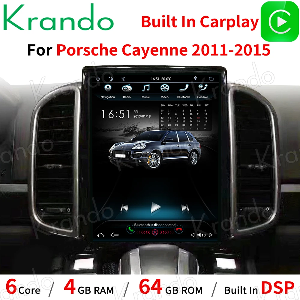 

Krando Android 10.0 8.4''/10.4"Verticial Screen Car Radio GPS For Porsche Cayenne 2011-2016 Multimedia Player Navigation Carplay