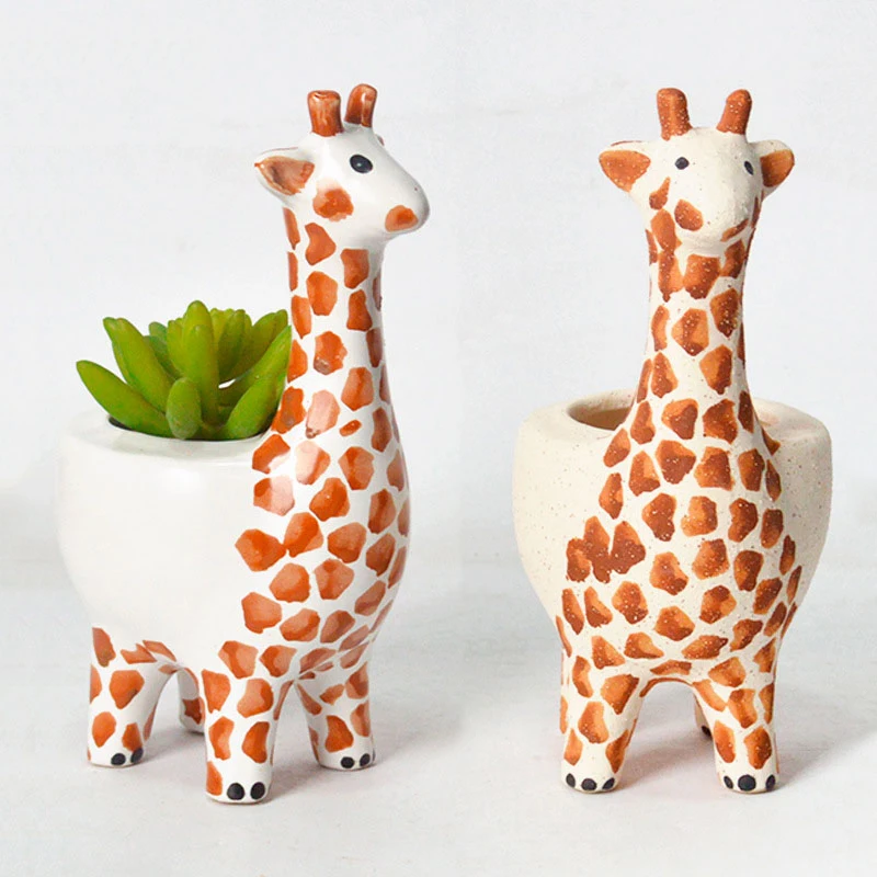 

Cartoon Creative Animal Miniature Model Succulent Flower Pot Home Gardening Plants Potted Ceramic Flowerpots Decoration Ornament