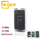 BHKEY для Renault Key 4A чип Автомобильный Дистанционный ключ для Megane 4 Talisman Espace 5 Kadjar Koleo 2015 Смарт Автомобильный ключ 433 МГц 4 кнопки