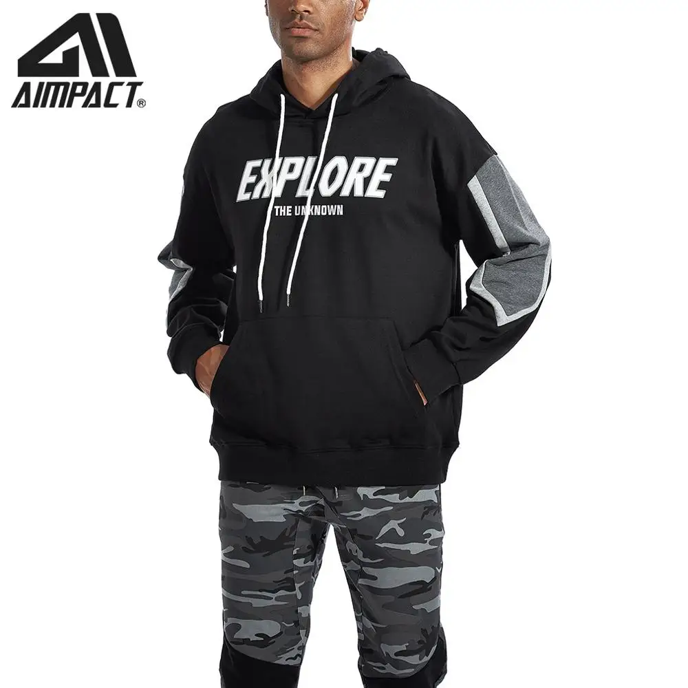 Модные байкерские толстовки AIMPACT для мужчин повседневные спортивные свитшоты в