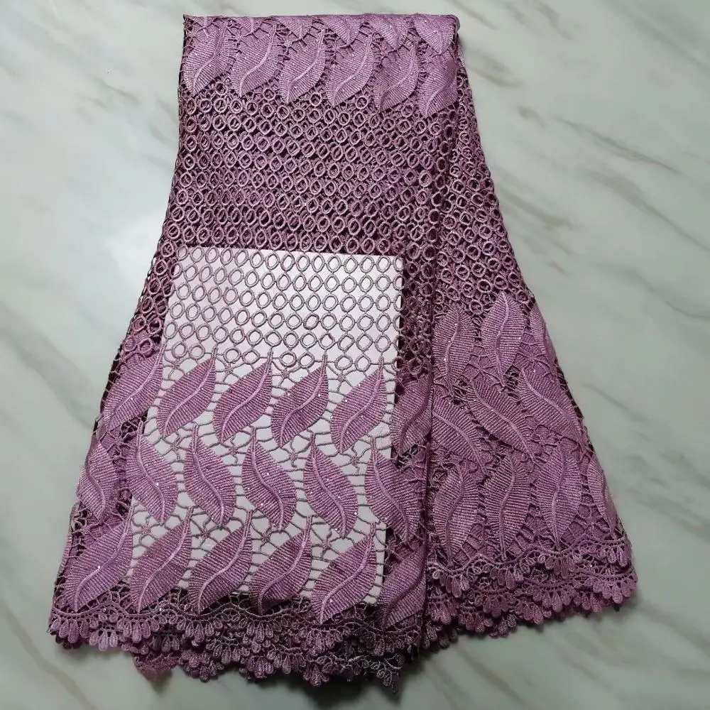 

5yards 2019 nigeria cord lace high quality african guipure lace fabric for wedding dress stones water soluble lace F16OC015