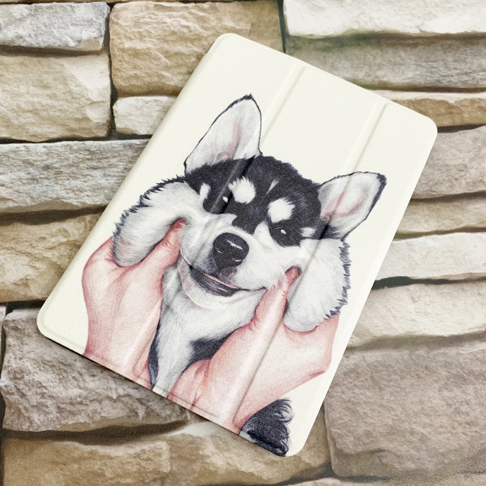 Прекрасный Хаски окрашенные Обложка для iPad 8th поколения Чехол Mini 1 2 3 Fundas Air Air3 2019 10