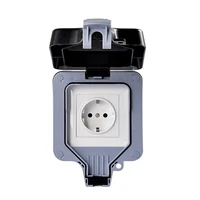 ip66 weatherproof waterproof outdoor wall power socket 16a eu standard electrical outlet grounded ac 110250v