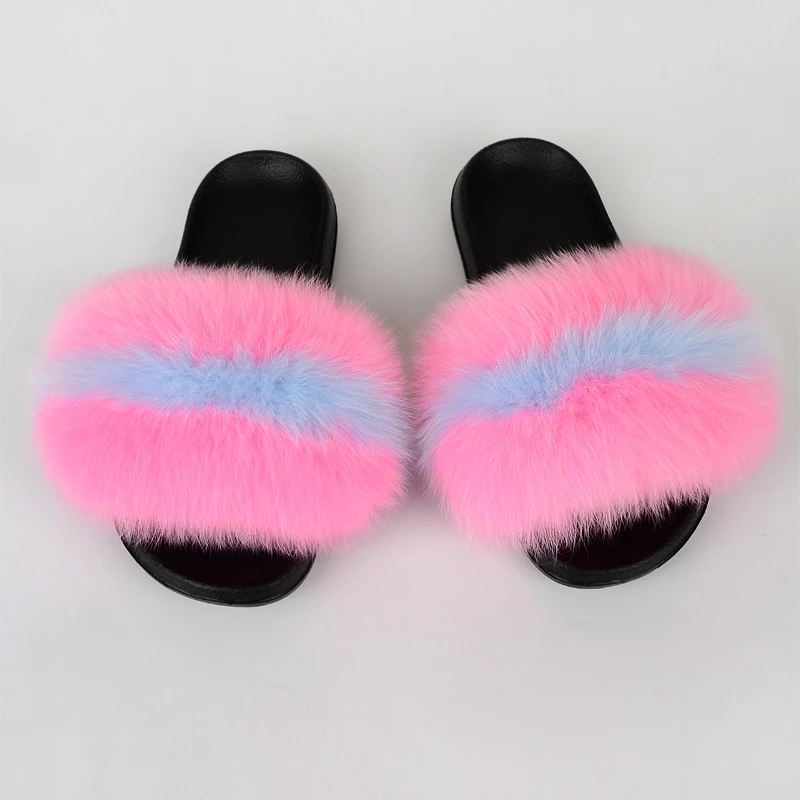 Натуральным Женские Мехом Летняя Обувь Женская Тапочки Для Дома Пушистые
