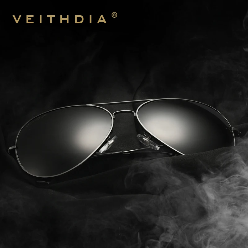 Солнцезащитные очки VEITHDIA модные авиаторы с поляризационными стеклами цветными