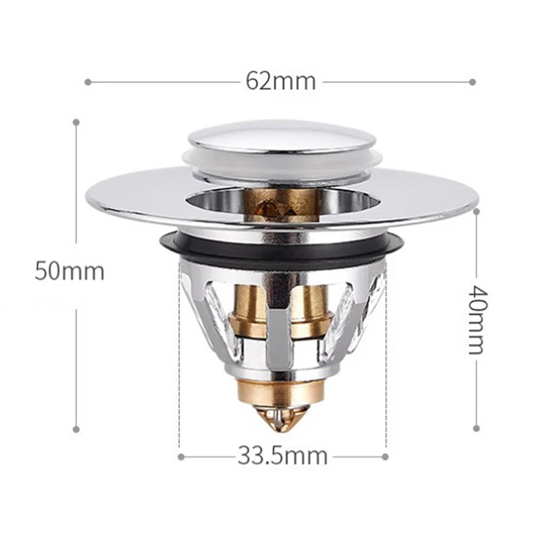 

New Stainless Steel Bounce Core Push-type Drain Filter Universal Wash Basin Core