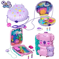 original polly pocket world treasure box mini purse kids toys for girls micro scene polly doll play house anime figure dream bag