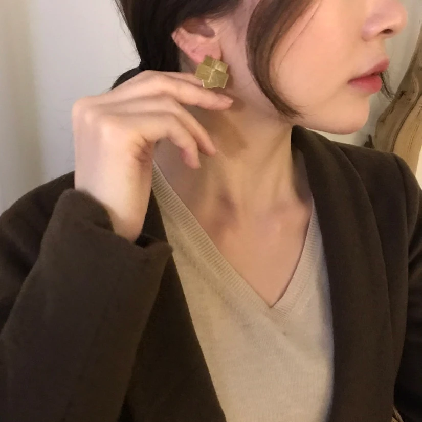 Stud Earrings Irregular Metal Women Vintage Push-back Earings Fashion Jewelry | Украшения и аксессуары