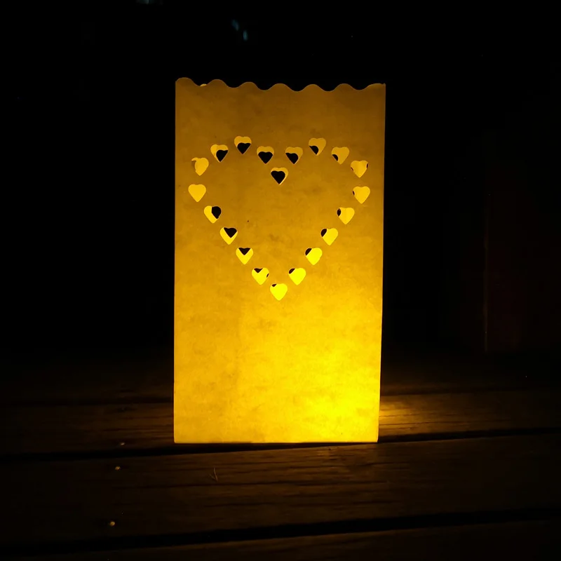 big heart 30 шт./лот Сердце держатель для чайной свечи Luminaria бумажный Свеча-фонарь сумка для рождественской вечеринки наружное свадебное оформление - Цвет: big heart