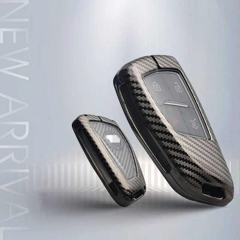 

For Buick New Envision S 2020 Car Remote Key Shell Case Cover Zinc Alloy Fashion Carbon Fiber Style Car Key Holder With Keychain