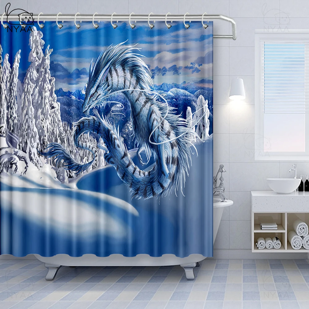 Vixm современный летающий дракон занавеска для душа водонепроницаемая ткань