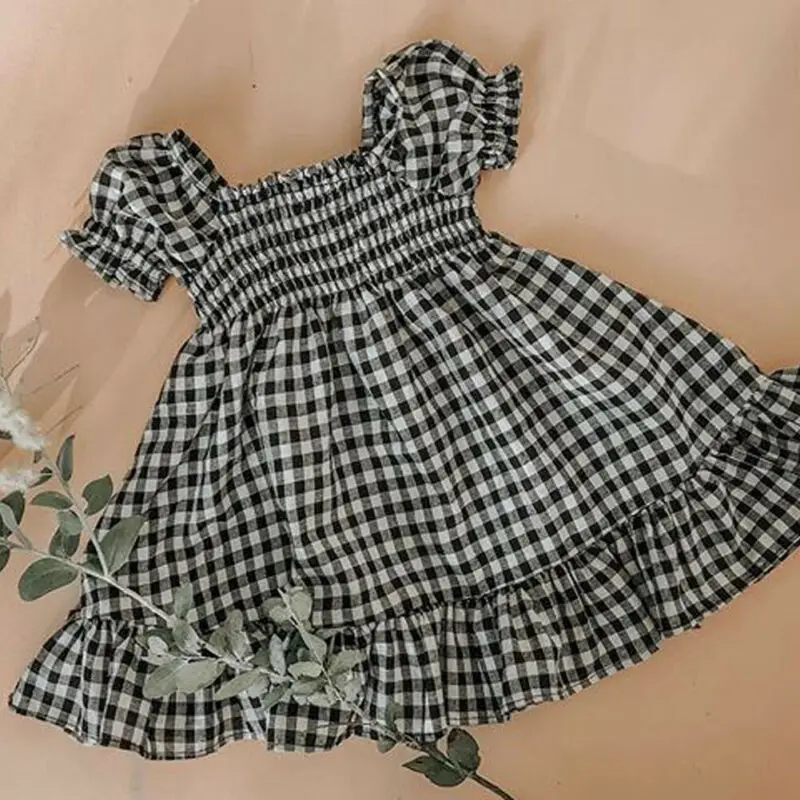 Прямая поставка Рождественская Пижама с плед для маленьких девочек одежда детей