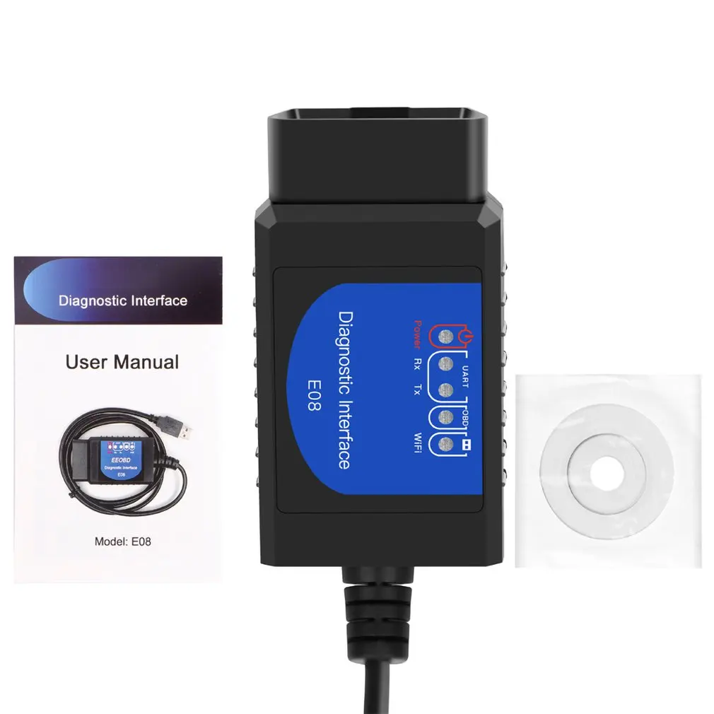 Новый E08 EEOBD Мини elm327 BT/Wifi OBD2 автомобильный диагностический инструмент сканер Elm 327