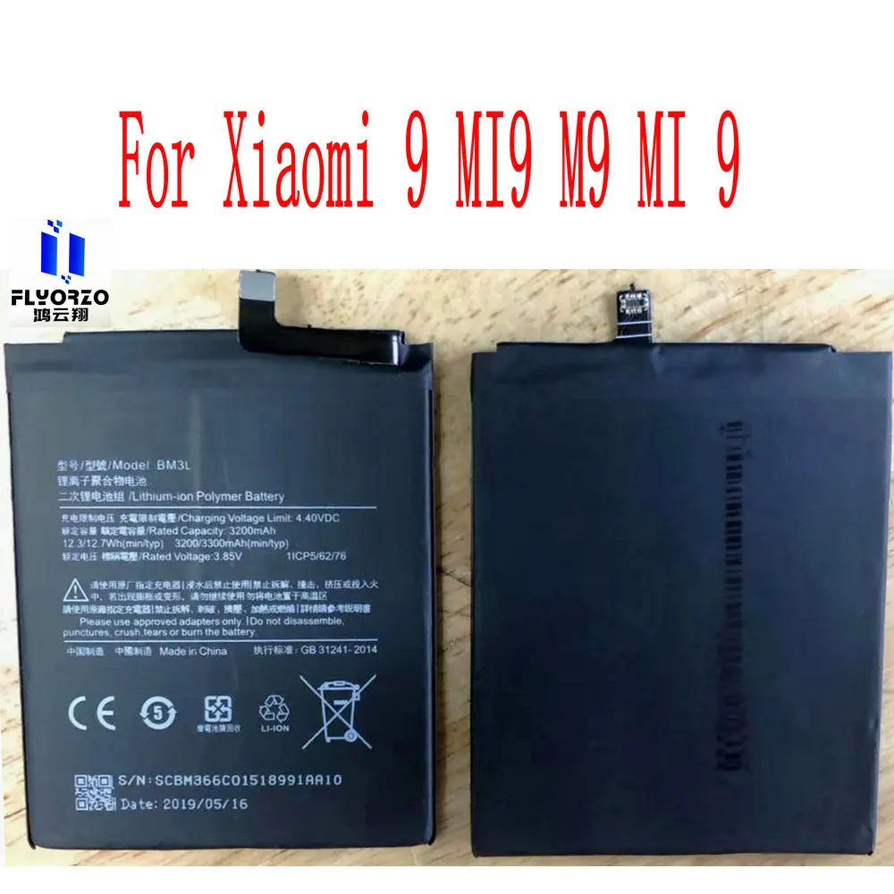 

100% Brand new high quality 3200mAh BM3L Battery For Xiaomi 9 MI9 M9 MI 9 Mobile Phone