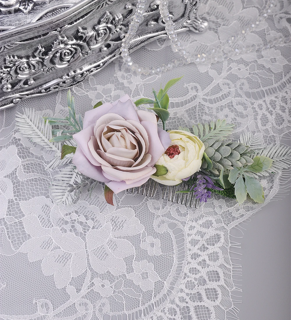 Ретро чистый тихий элегантный цветочный гребень для волос Свадебные аксессуары