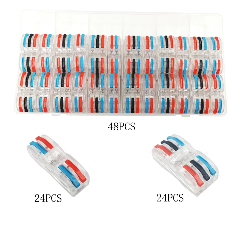 48pcs SPL-D Тип коробки Кабельный разъем в коробке клеммный блок компактный Универсальный Домашнее освещение провода разъем для внутреннего Гибридный быстрый разъем - Цвет: 48pcs SPL-D