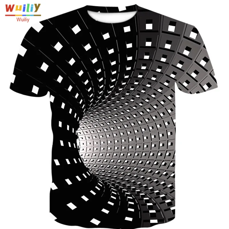 Футболка мужская с абстрактным рисунком круглым вырезом и коротким рукавом