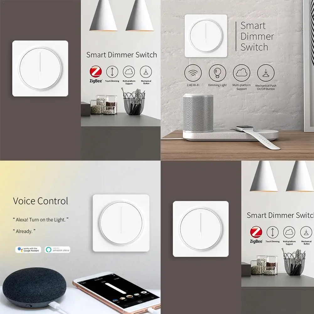 

Dimmer Switch Panel Wall Dimmer Knob Type Switch Stepless European Dimmer Lighting Panel Standard Smart O0T2