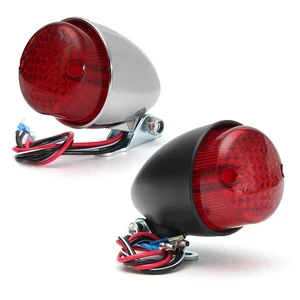 Universal 12V Motorcycle Rear Light LED Retro Metal Rear Brake Light Refitted Rear Tail Light Tail Brake Stop Running Light