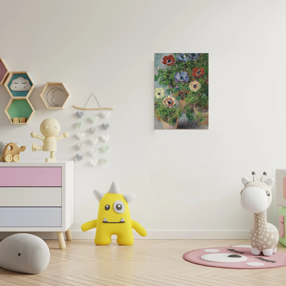 

Flowers Home Decor Wall Art Claude Monet Oil Painting Canvas Print Still Life With Anemones Landscape Wholesale drop shipping