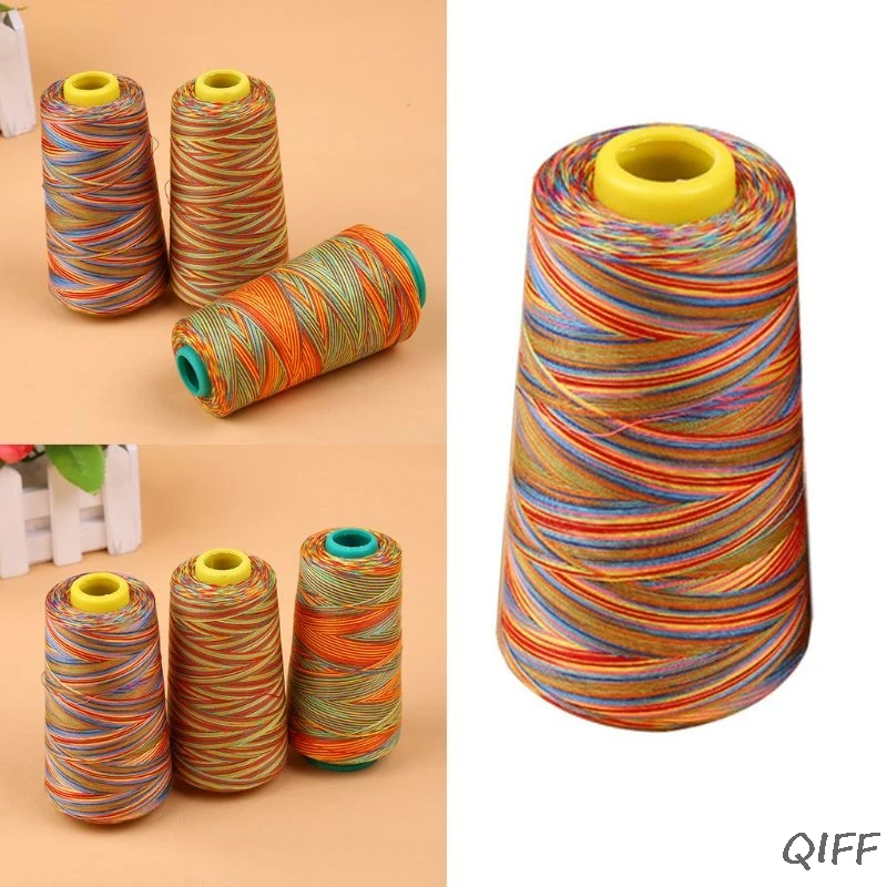 3000 ярдов радужная полиэфирная вышивка швейная нить сшитая пряжа случайного