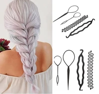 4 pcsset donut bun maker diy women hair accessories braid styling hairpins barrettes twist hair clips hairstyle braiding tools