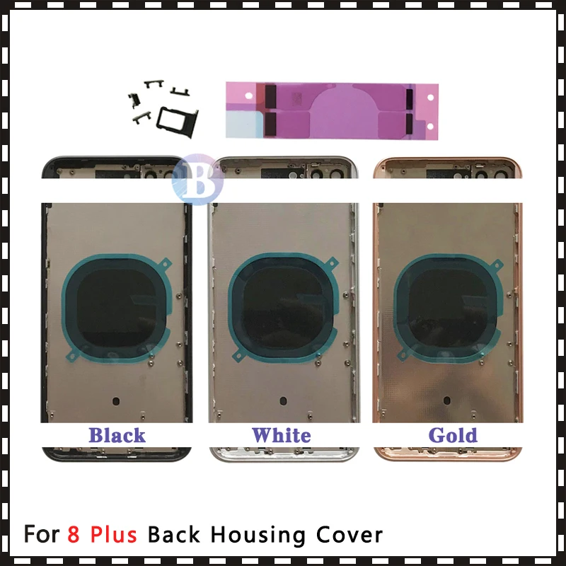 AAA высокое качество задняя крышка для iphone 8 8G/8 Plus 8 Plus/X Корпус Крышка батарея задняя дверь шасси средняя рамка