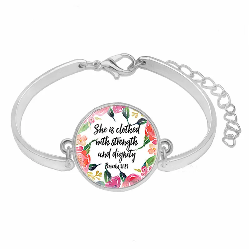 Модный Psalm браслет Художественный принт стеклянный купол Амулеты Браслет