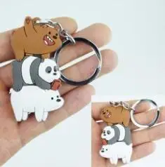 Silica gel keyring A Милый Мы Голые Медведи брелок Брелоки кулоны серии животных брелок Подвеска фигурка брелка для ключей подвеска игрушки - Цвет: Silica gel keyring A