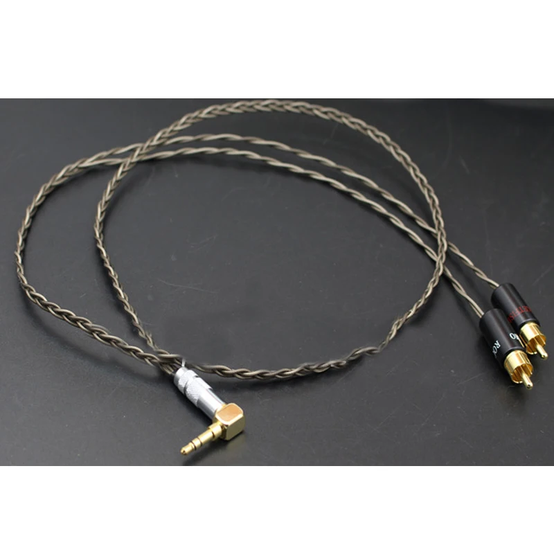 Позолоченный Hi-Fi аудиокабель Colleimage 90 градусов 3 5 мм на 2 RCA разъема Nordost Odin с